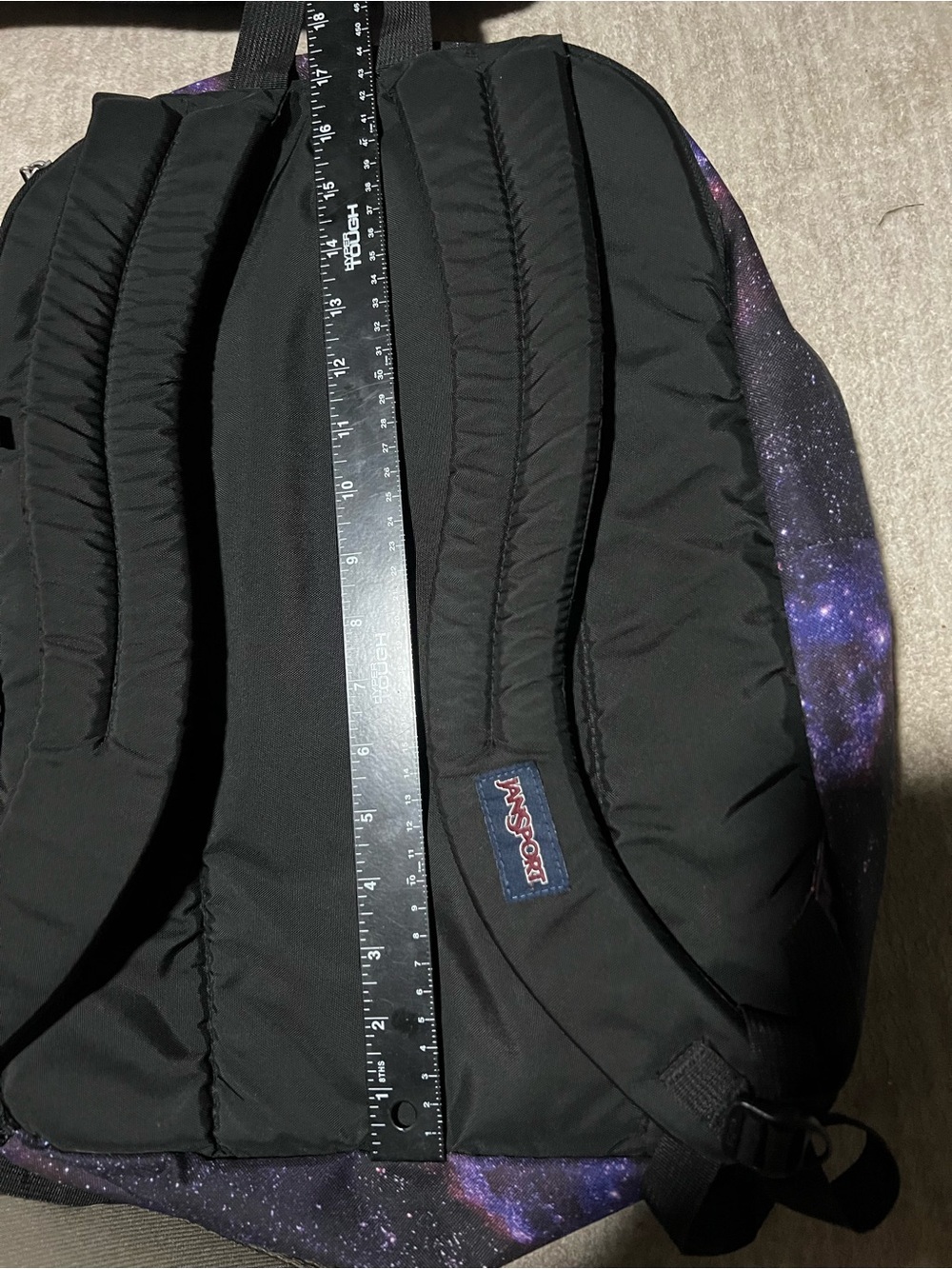 JanSport Backpack Galaxy Night Sky stars Pattern purple black School large bag - Picture 5 of 12